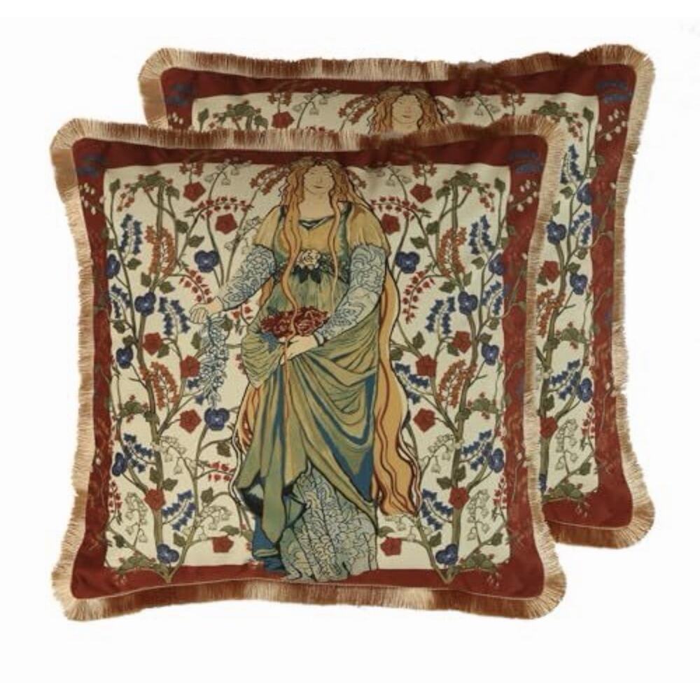 patdrea Designer Red Velvet Throw Pillow Cover Set Of 2 18x18 Inch
